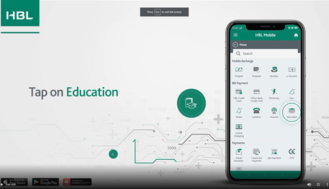 How to pay school fee on HBL Mobile